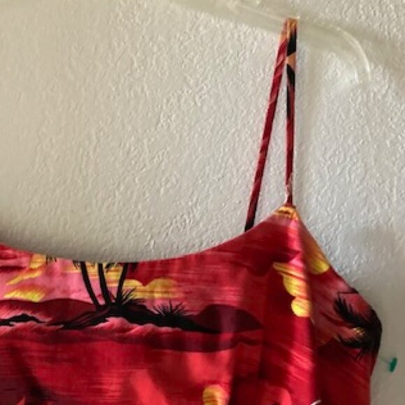 ROYAL CREATIONS MADE IN HAWAII LONG MUU MU'U MAXI ALOHA HAWAIIAN DRESS RED SUN M - Picture 5 of 16